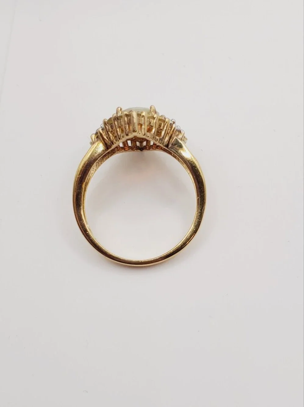 Yellow Gold Genuine Opal Ring